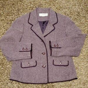 Sag Harbor Women's Blazer in Pink with Black Trim